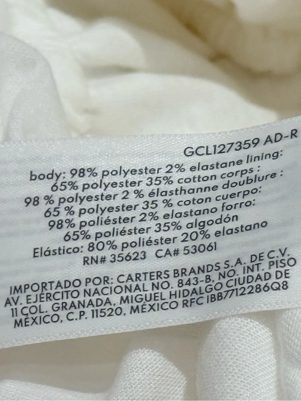 Carter’s Girls Size 12 White Smocked Peplum Textured Cami Top NWT